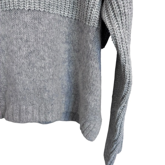 Wool Alpaca Blend Cowl Neck Gray Sweater - XL - Picture 4 of 8